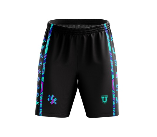 Team Autism Dri Tech Stretch Training Shorts {Black Flo Puzzle}