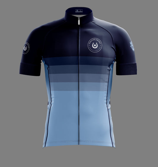Positive Strides Performance Cycling Jersey ~ Blue Stripe Fade