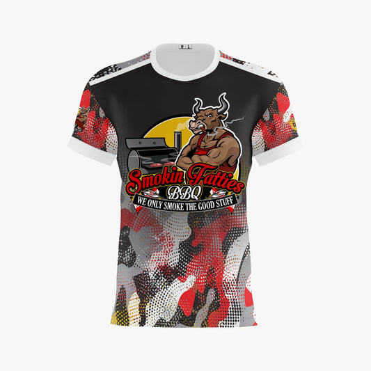 Smokin Fatties Performance Dri Tech Shirt ~ Large Logo Digital Camo