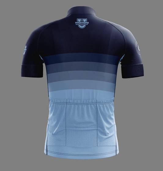 Positive Strides Performance Cycling Jersey ~ Blue Stripe Fade