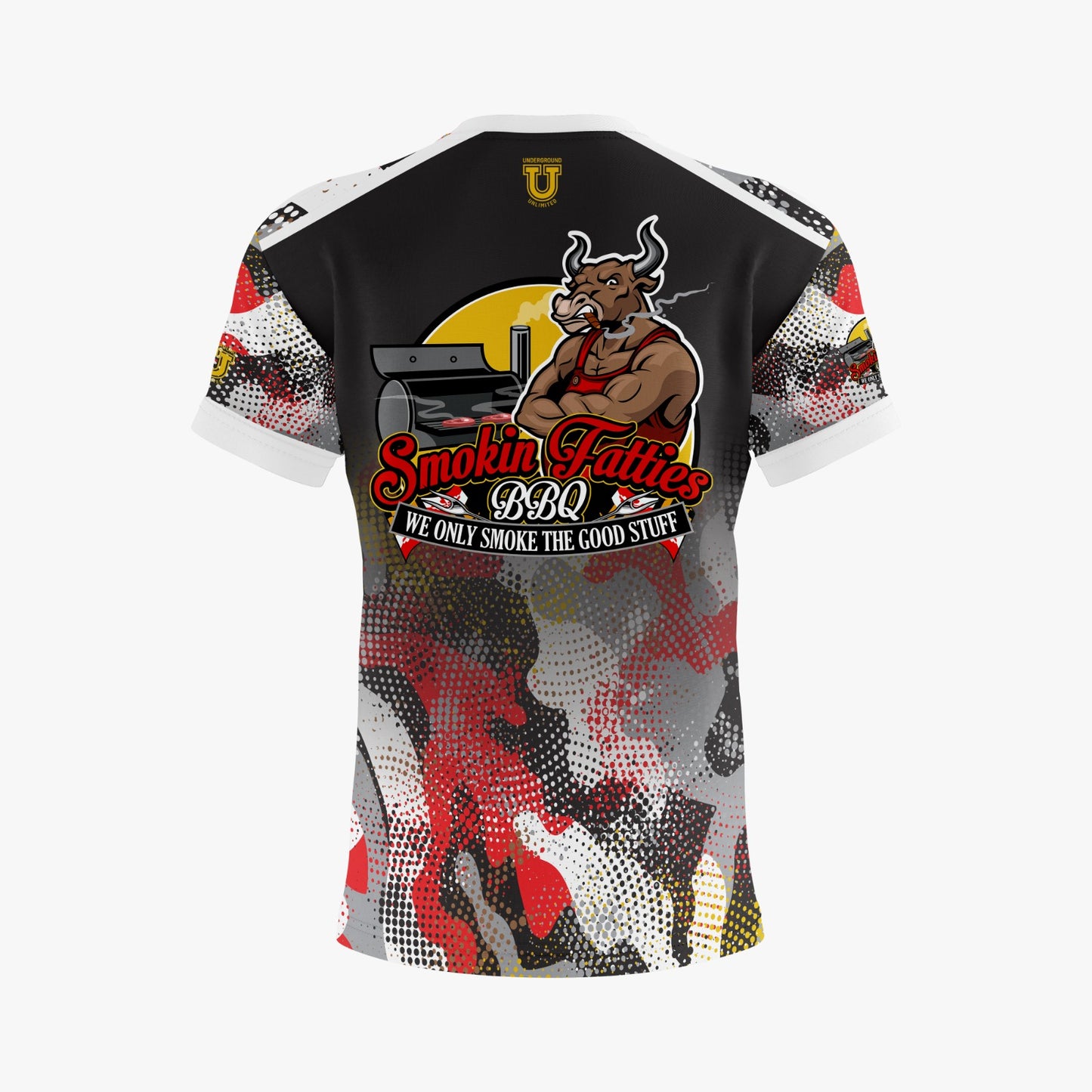 Smokin Fatties Performance Dri Tech Shirt ~ Large Logo Digital Camo