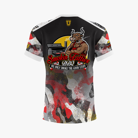 Smokin Fatties Performance Dri Tech Shirt ~ Large Logo Digital Camo