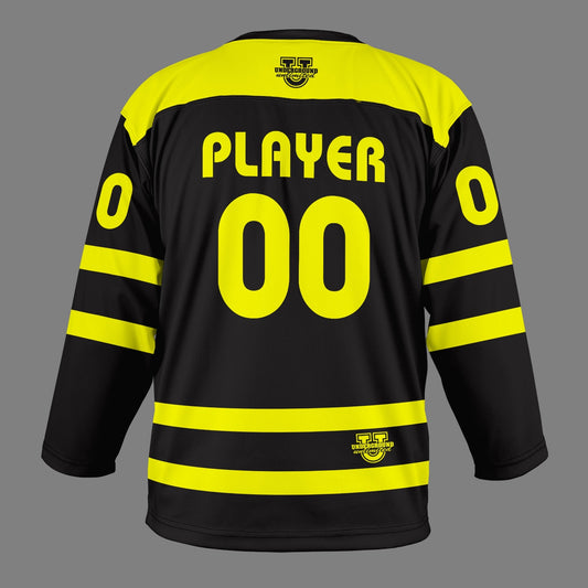 Underground Ice Hockey Game Day Jersey - Black High Flo Yellow