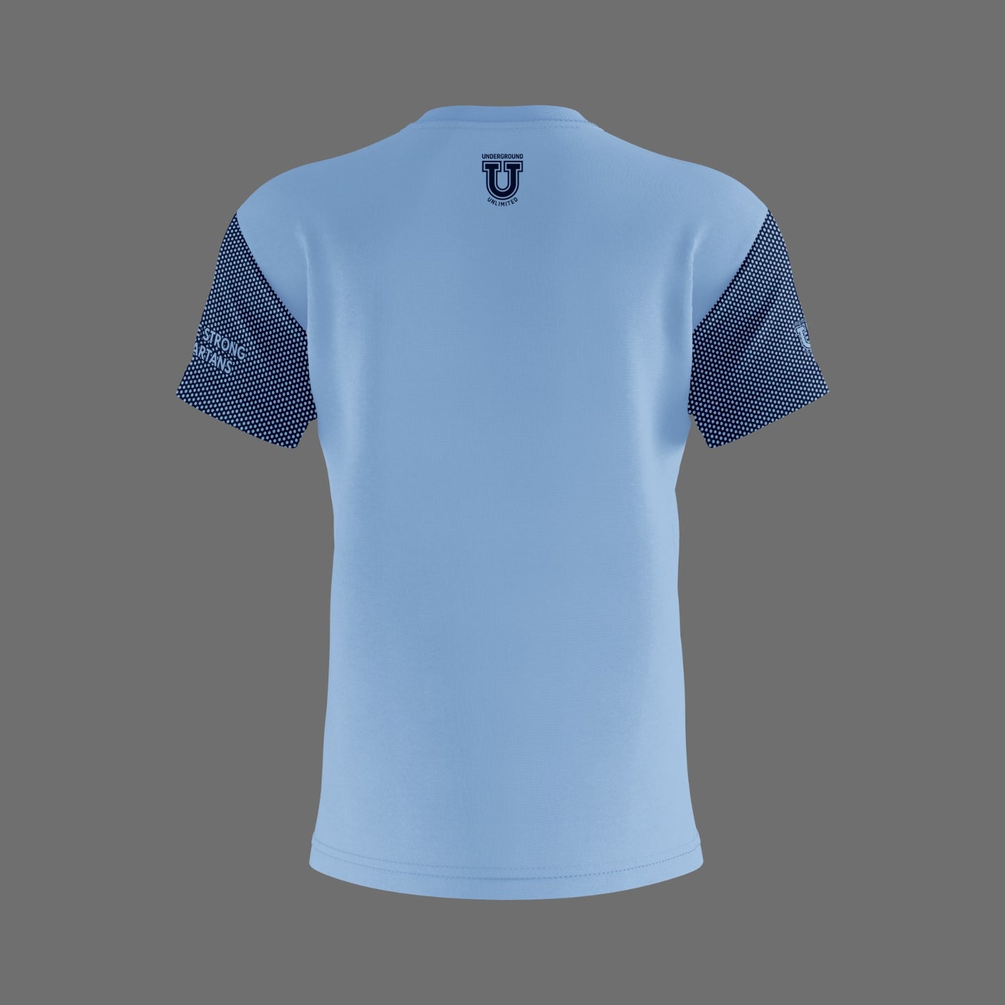 W.T. Chipman Dri Tech Shirt ~ Columbia Navy Dot "Only the Strong are Spartans"