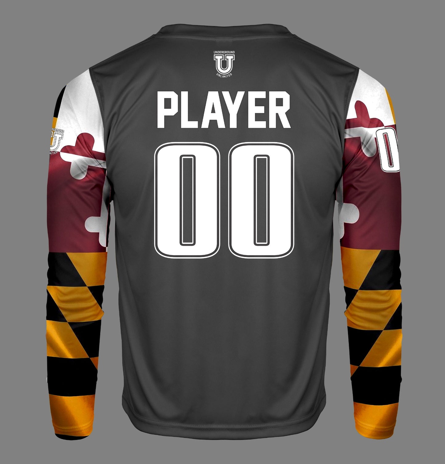 Maryland Heat Pro Performance Long Sleeve ~ Black Maryland Flag