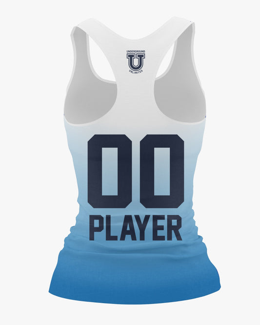 South River Dri Tech Women's Razorback ~ White to Columbia Fade