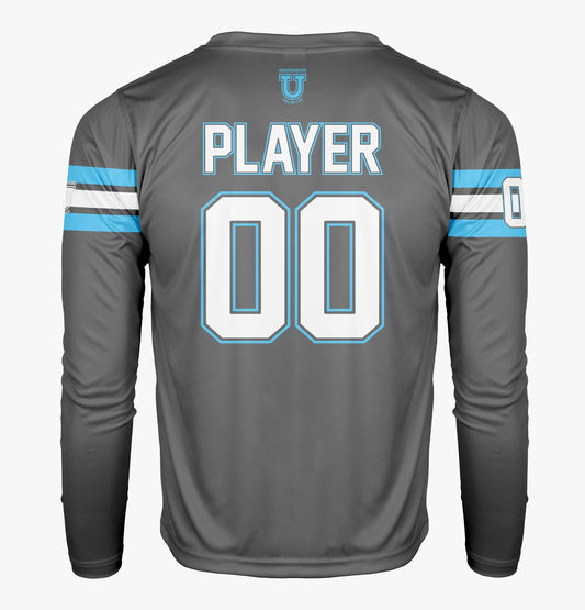 Raptors Pro Performance Sun Long Sleeve ~ Grey Raptor Claws w/ Blue and White Stripes