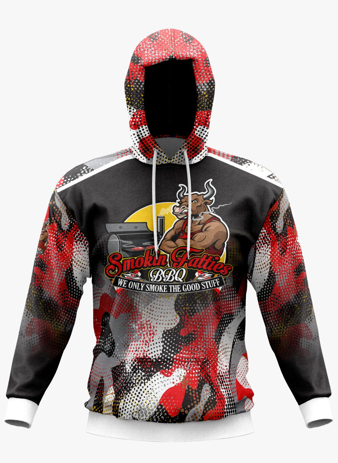 Smokin Fatties Performance Hoodie ~ Large Logo Digital Camo