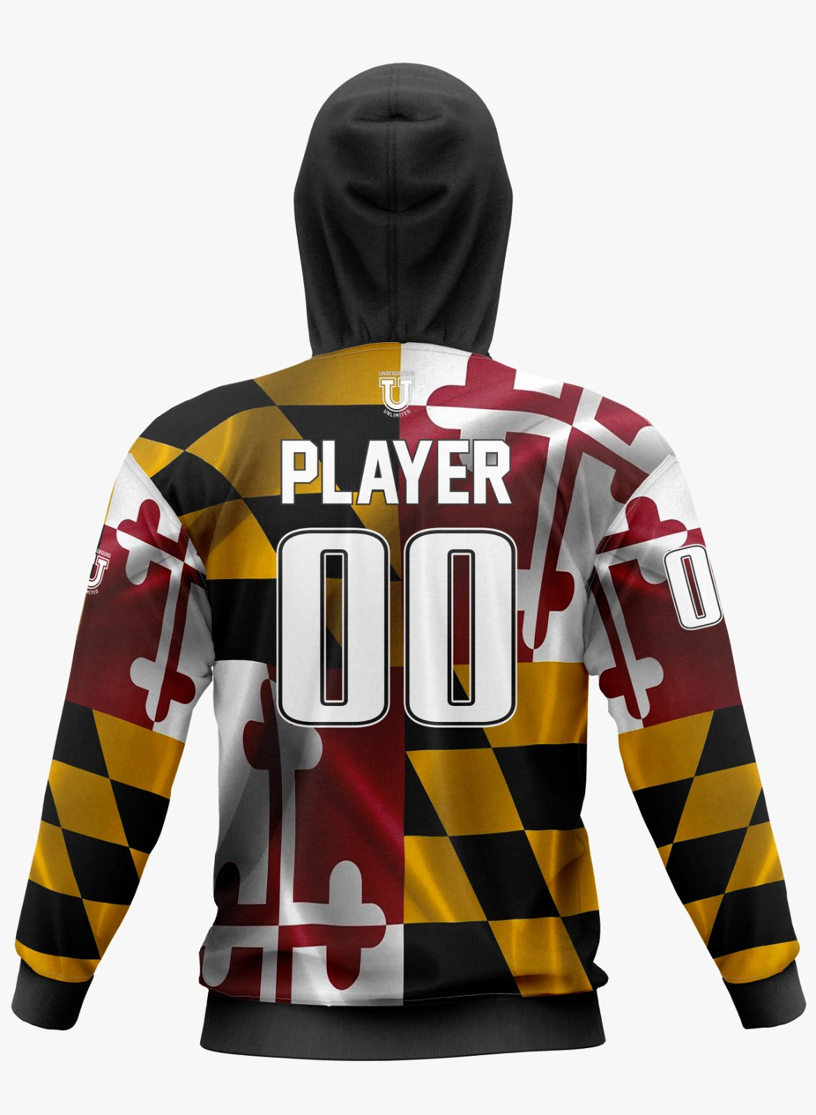 Maryland Heat Performance Hoodie ~ Black Maryland Flag