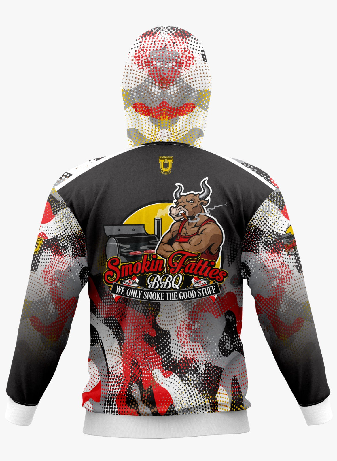 Smokin Fatties Performance Hoodie ~ Large Logo Digital Camo