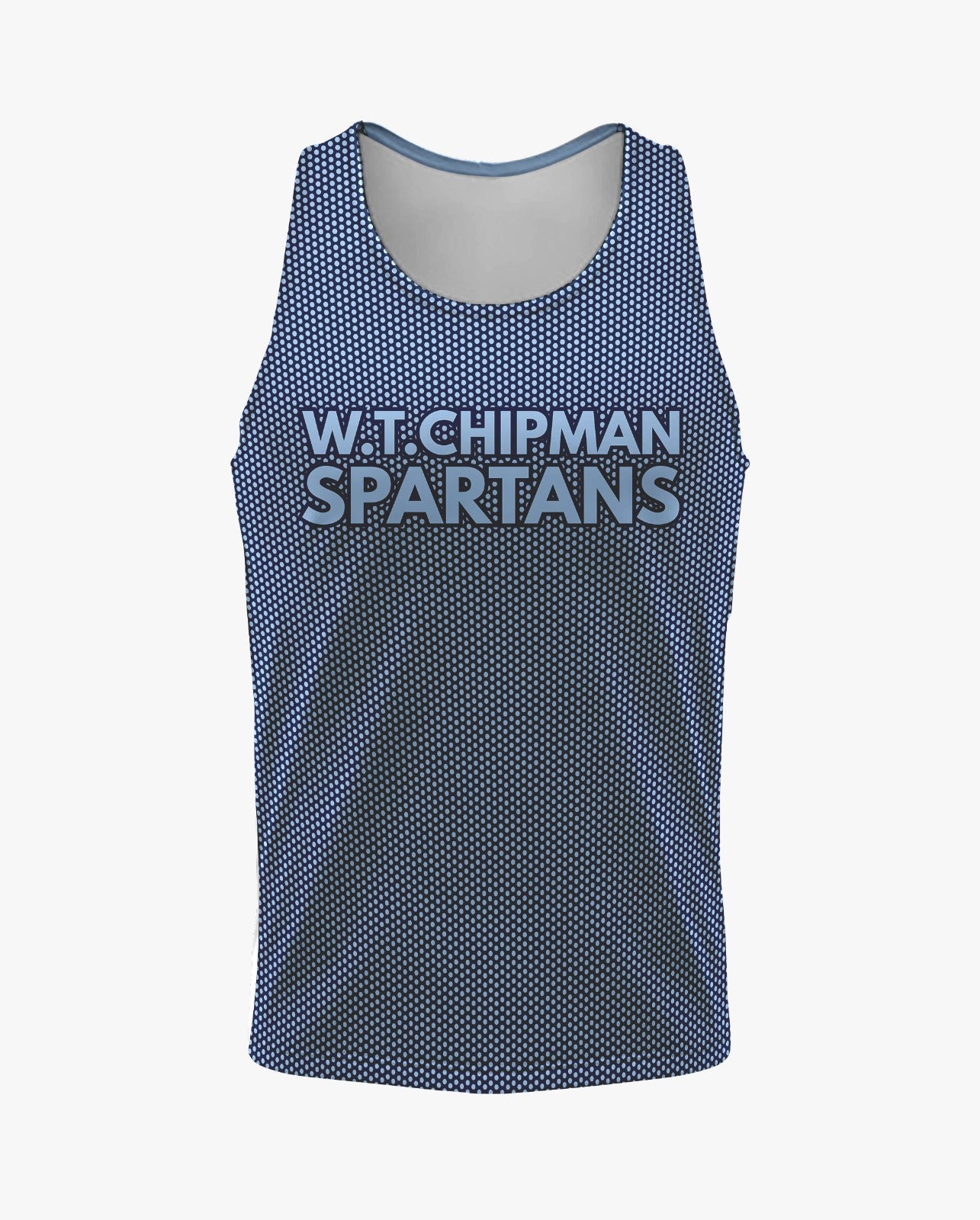 W.T. Chipman Dri Tech Tank Top ~ Columbia Navy Dot