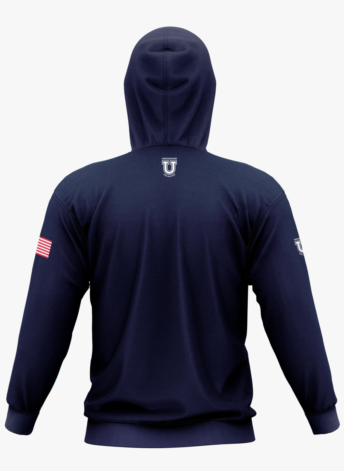 DE Stallions Performance Hoodie ~ Stallion Full Central Chest *Blue*