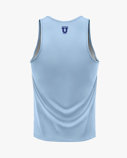 W.T. Chipman Dri Tech Tank Top ~ Columbia Navy Dot