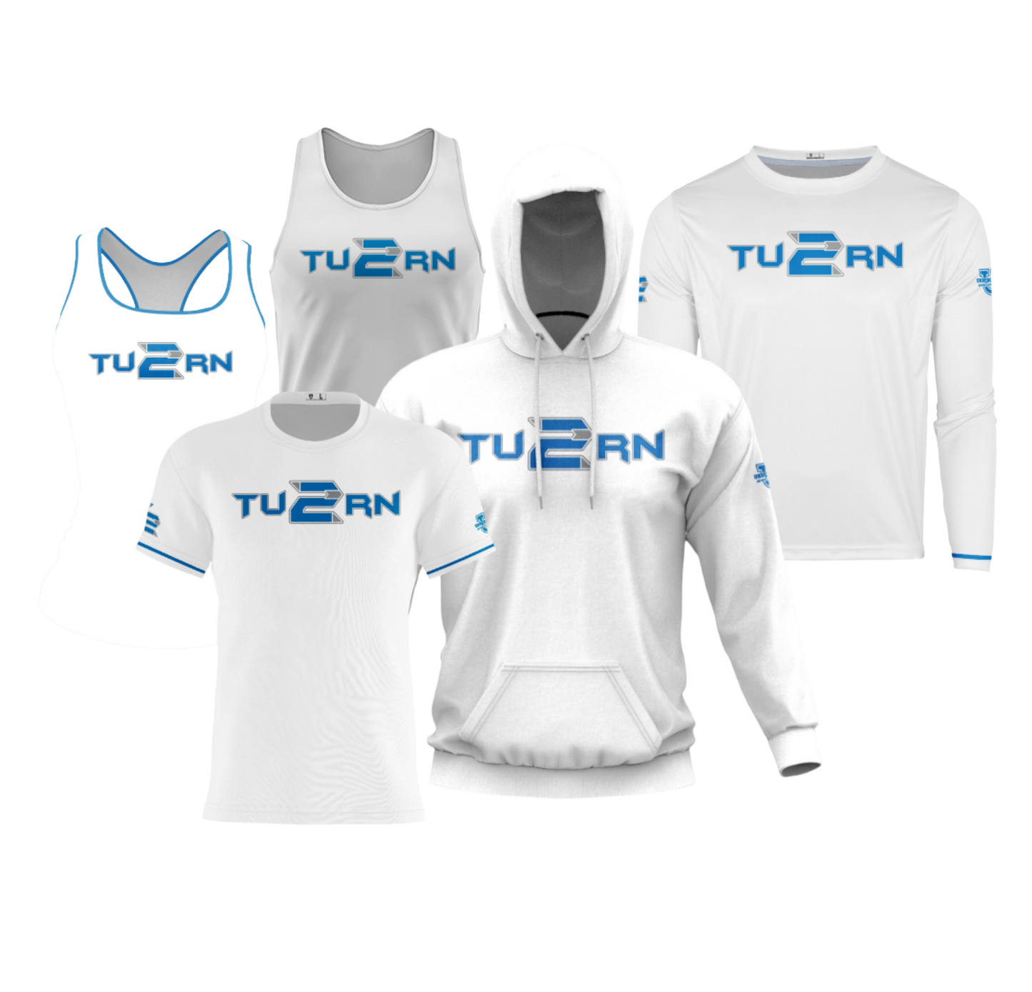 TU2RN Performance Dri Tech Apparel ~ {White/Royal Details}