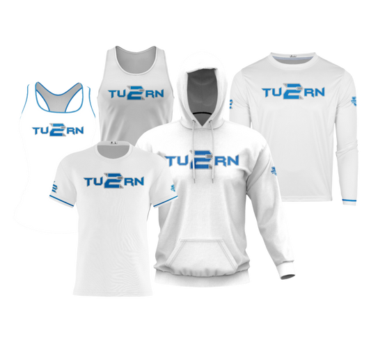 TU2RN Performance Dri Tech Apparel ~ {White/Royal Details}
