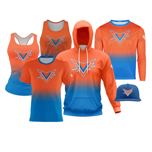 Eastern Shore Velocity Performance Dri Tech Design ~ Orange Blue Ombre
