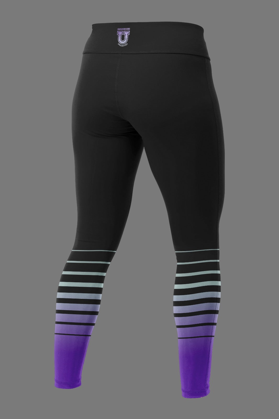 Women's Underground Performance Leggings ~ Black High Flo Stripes