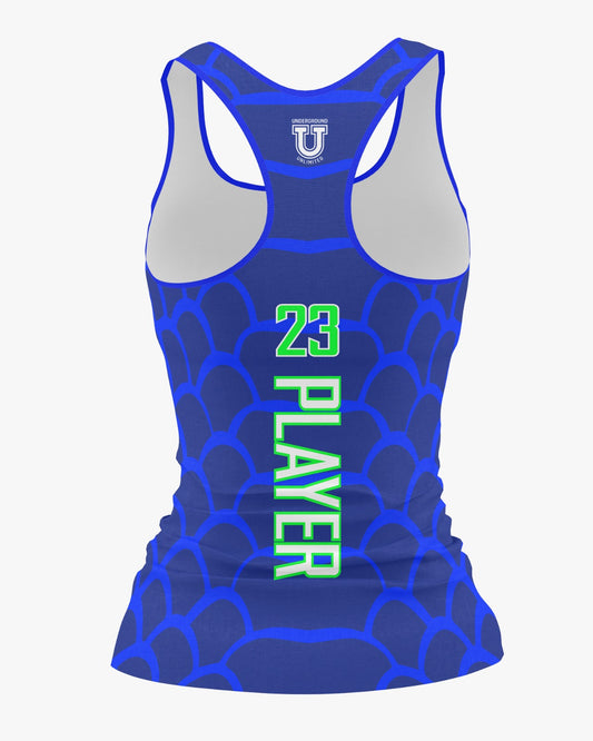 Venom Athletics Dri Tech Women's Razorback ~ Blue Ghosted