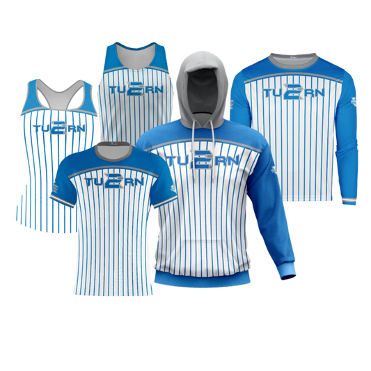 TU2RN Performance Dri Tech Apparel ~ Game Day Jersey Replica {Royal/Pinstripes}