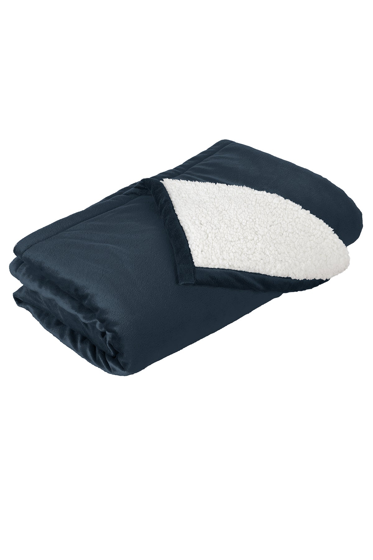 W.T. Chipman Mountain Lodge Sherpa Lined Blanket ~ Navy