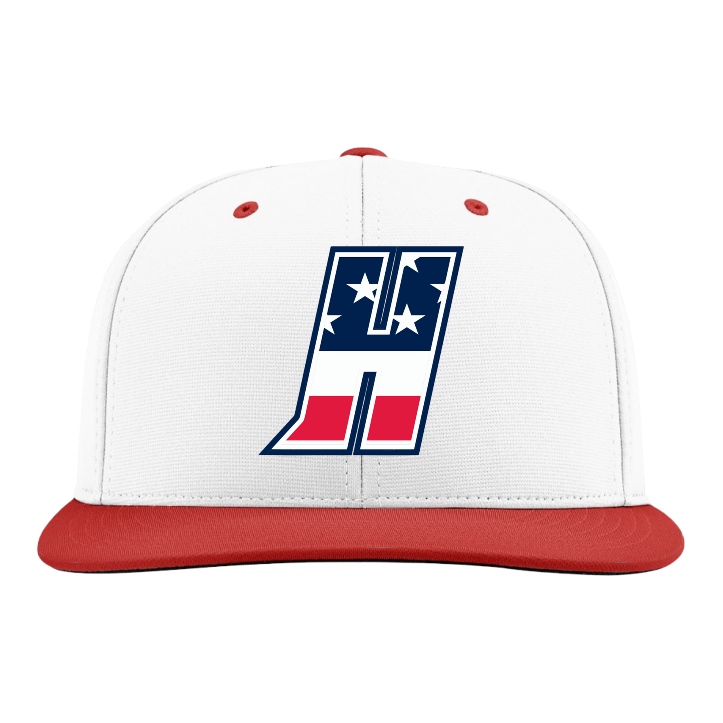 Harundale Baseball Embroidered Hat ~ USA "H" Logo {White/Red CMB}