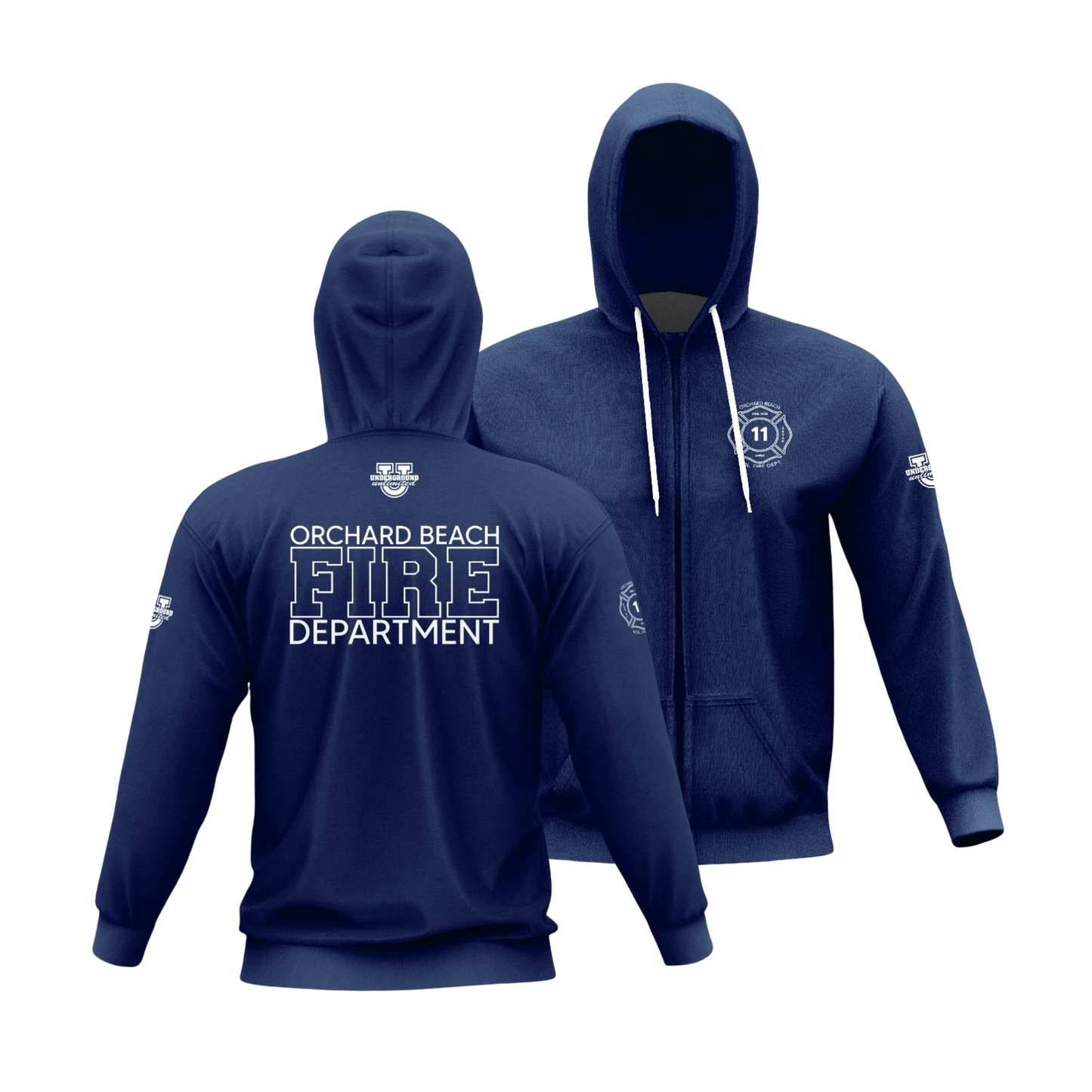 Orchard Beach Performance Full-Zip Hoodie ~ Classic FD (Navy)