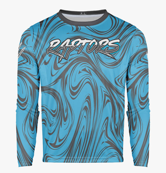 Raptors Pro Performance Sun Long Sleeve ~ Blue and Grey Marble