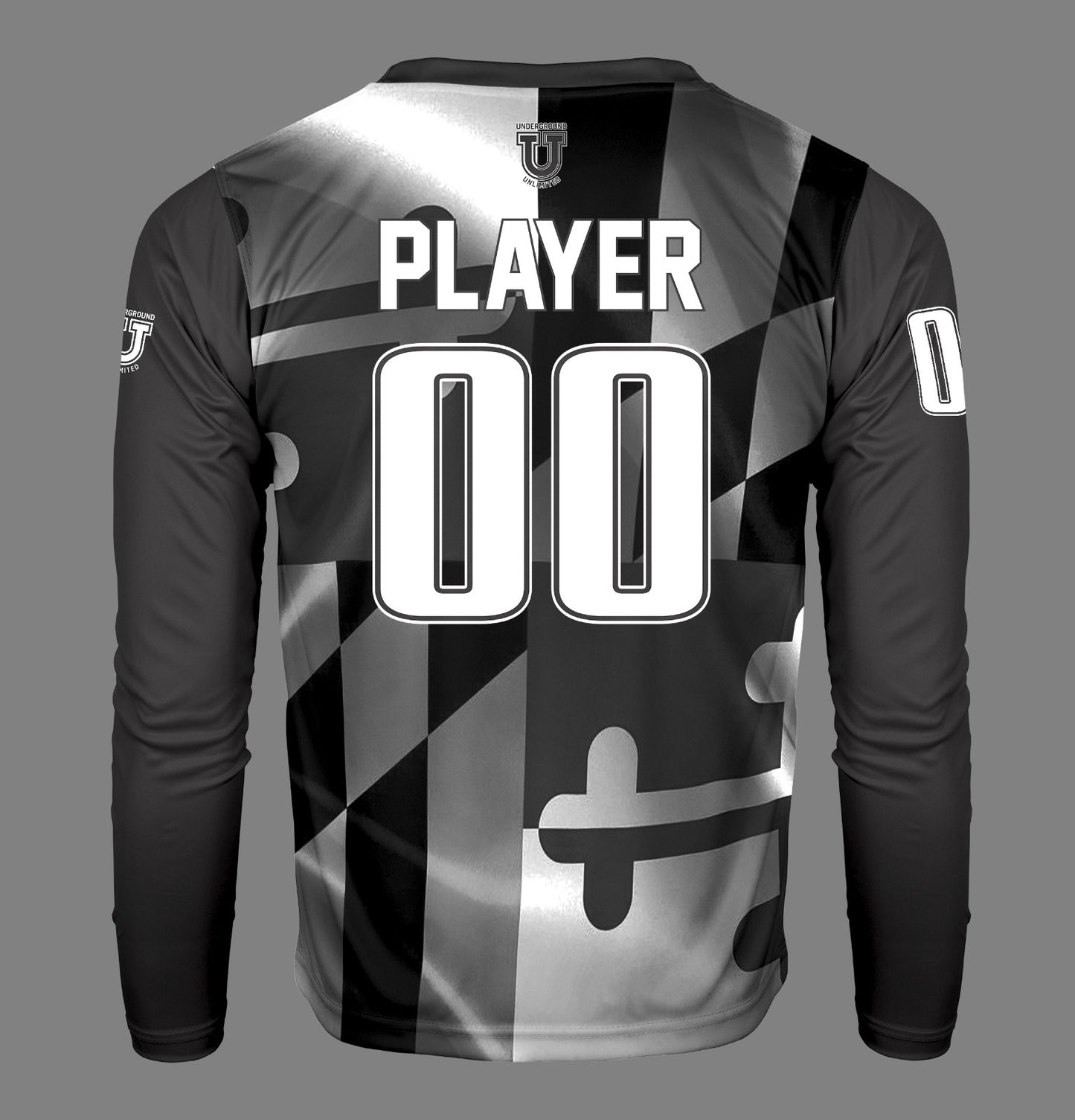 Maryland Heat Pro Performance Long Sleeve ~ Grayscale Maryland Flag