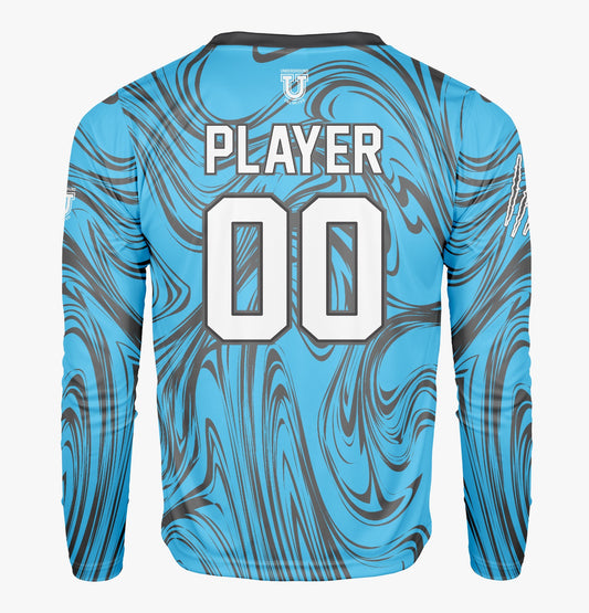 Raptors Pro Performance Sun Long Sleeve ~ Blue and Grey Marble