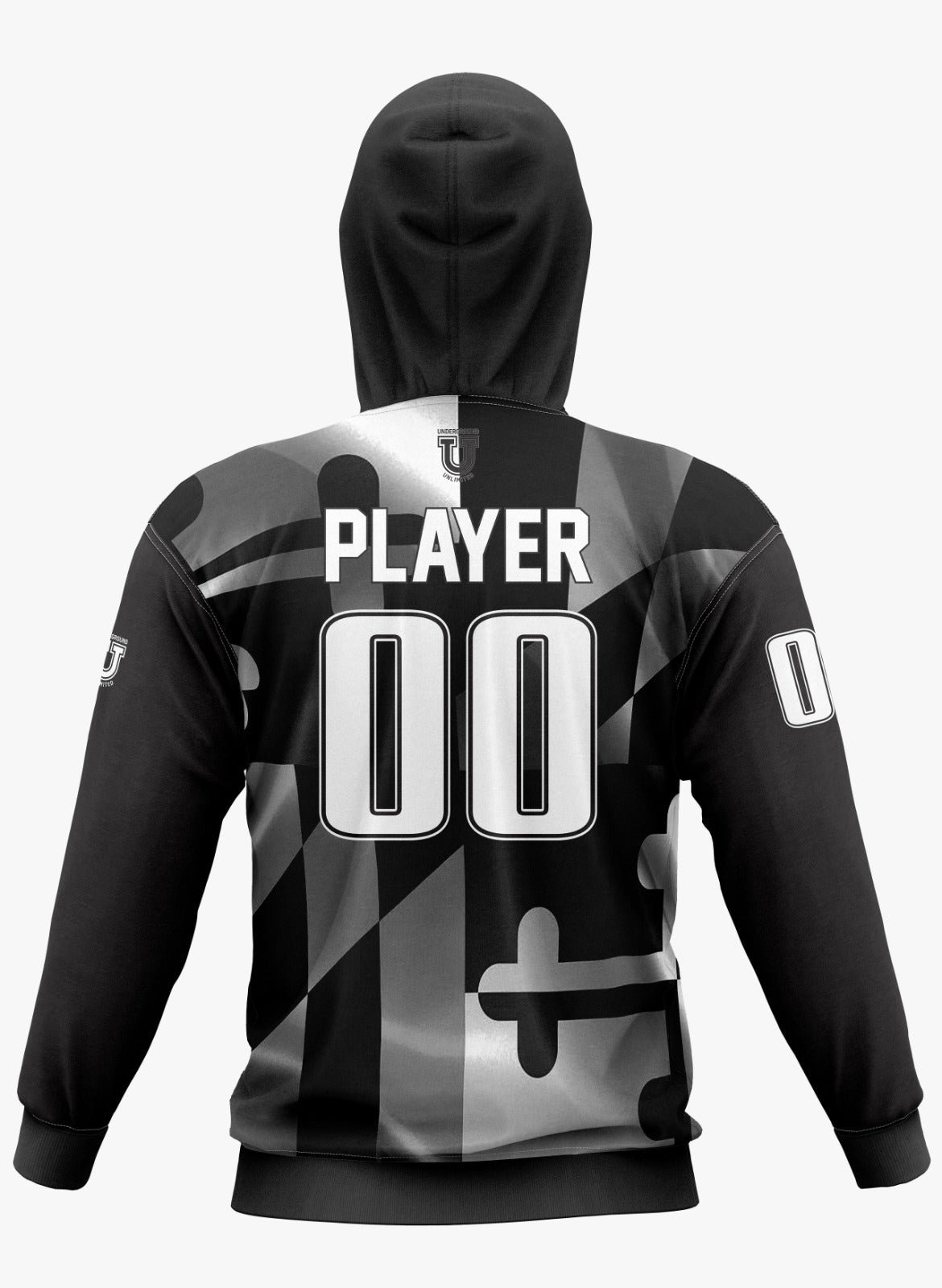 Maryland Heat Performance Hoodie ~ Grayscale Maryland Flag