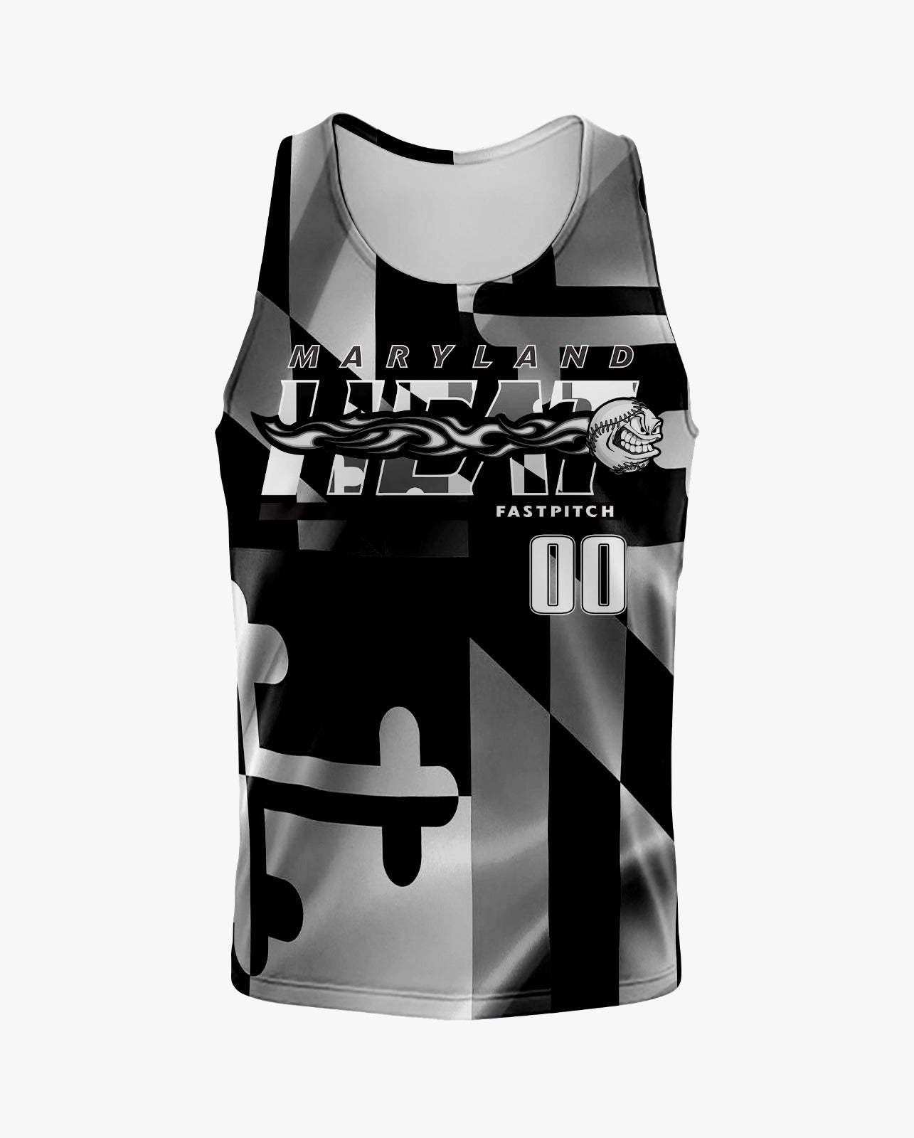 Maryland Heat Dri Tech Tank Top ~ Grayscale Maryland Flag