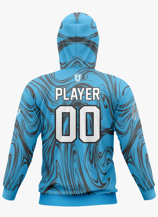 Raptors Performance Hoodie ~ Blue and Grey Marble