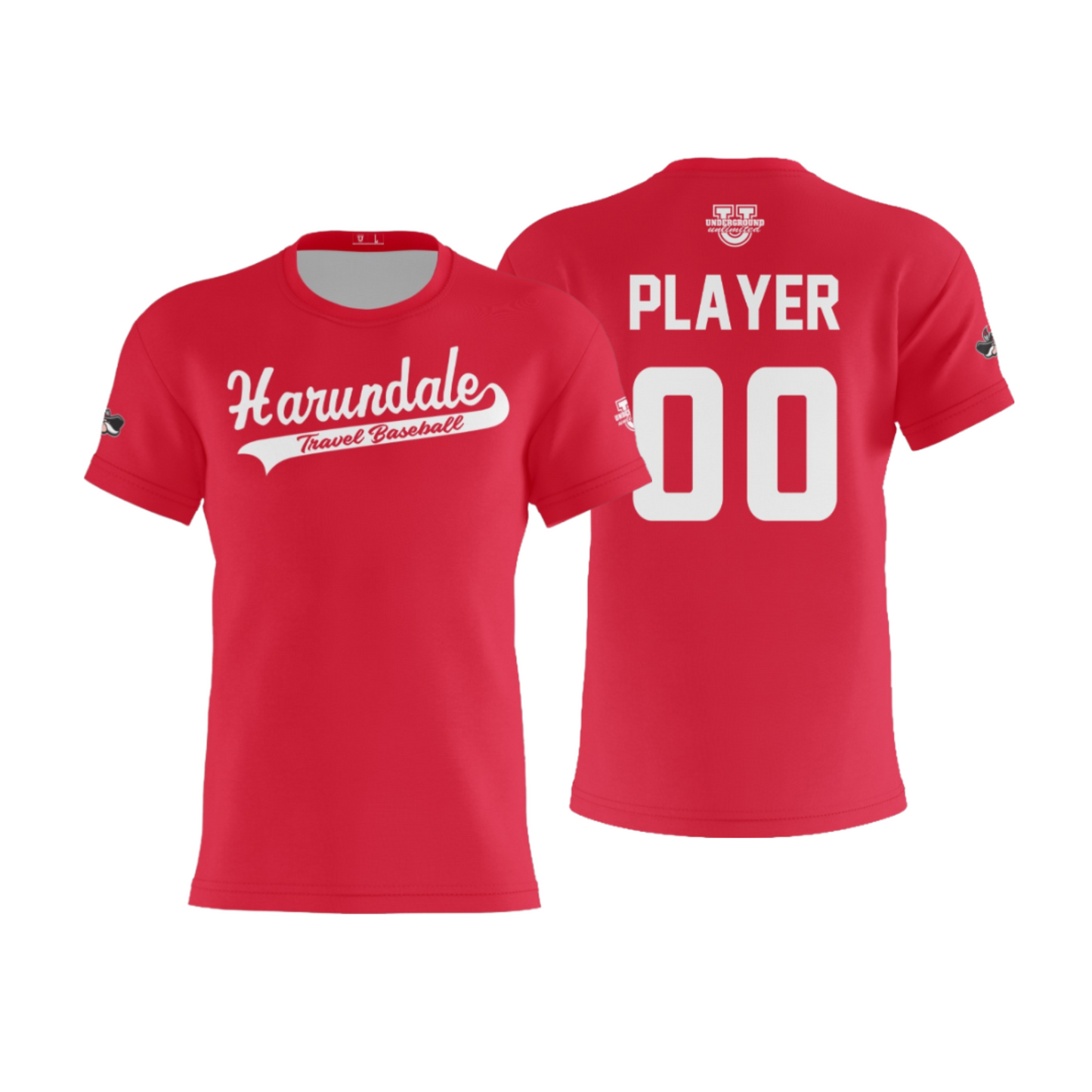 Harundale Performance Dri Tech Apparel ~ "Harundale Travel Baseball" Solid Red