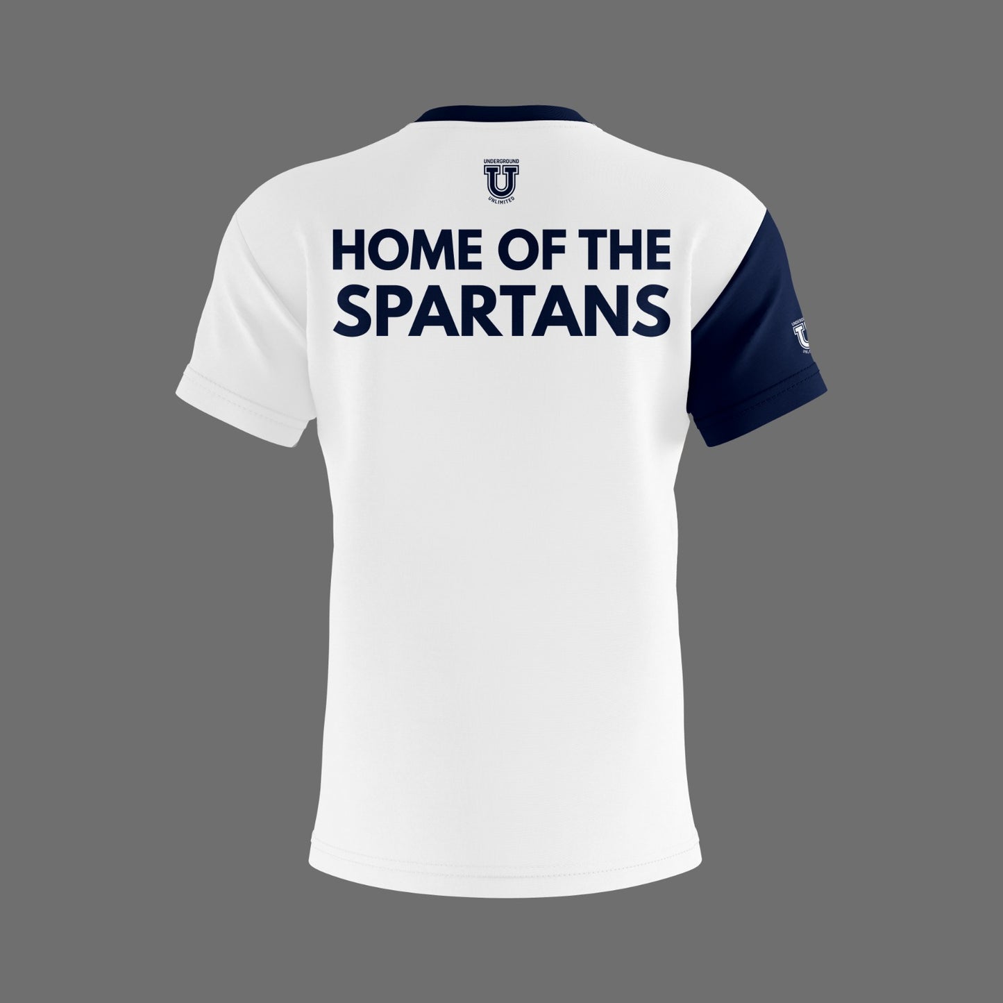 W.T. Chipman Dri Tech Shirt ~ White ALT Sleeve C Left Chest "Home of the Spartans"