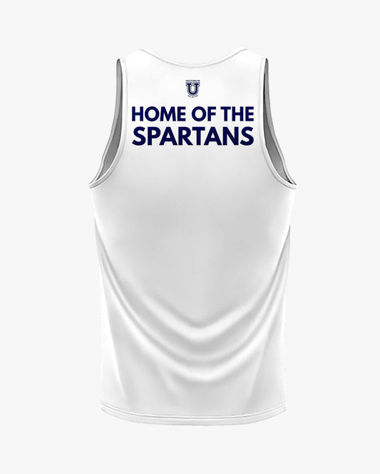 W.T. Chipman Dri Tech Tank Top ~ White C Left Chest "Home of the Spartans"