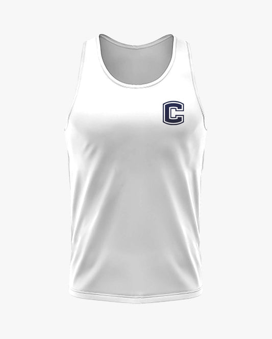 W.T. Chipman Dri Tech Tank Top ~ White C Left Chest "Home of the Spartans"