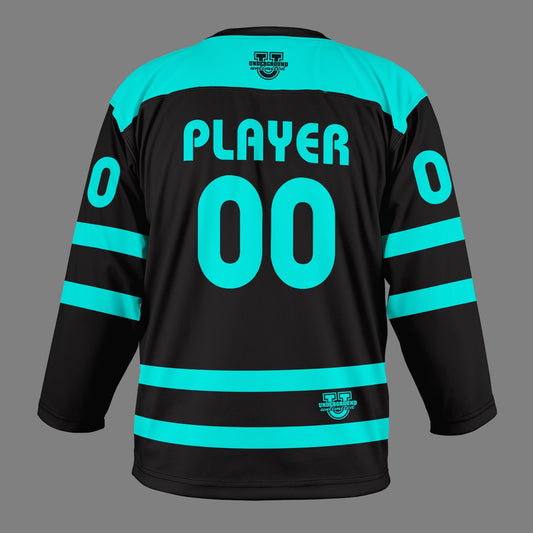 Underground Ice Hockey Game Day Jersey - Black High Flo Blue