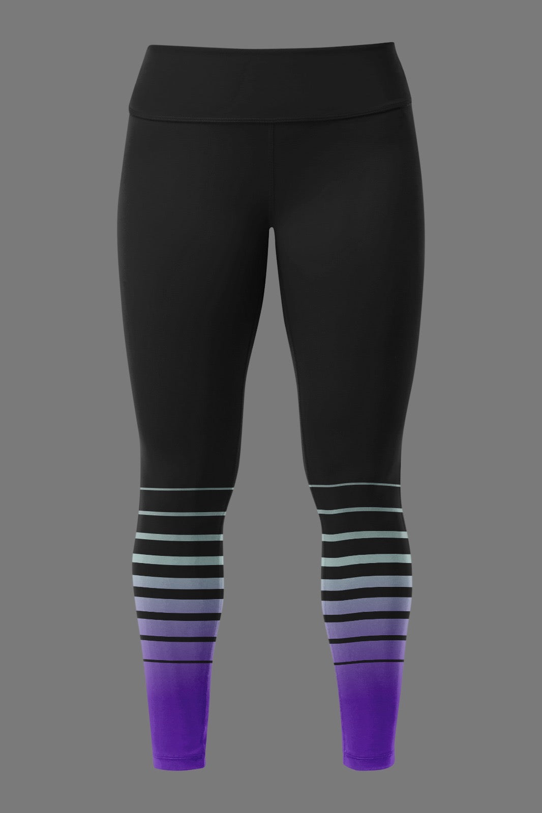 Women's Underground Performance Leggings ~ Black High Flo Stripes