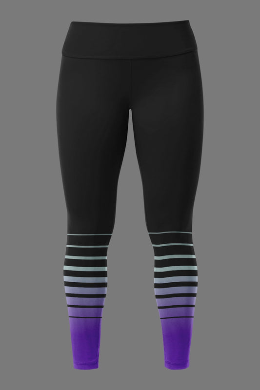 Women's Underground Performance Leggings ~ Black High Flo Stripes