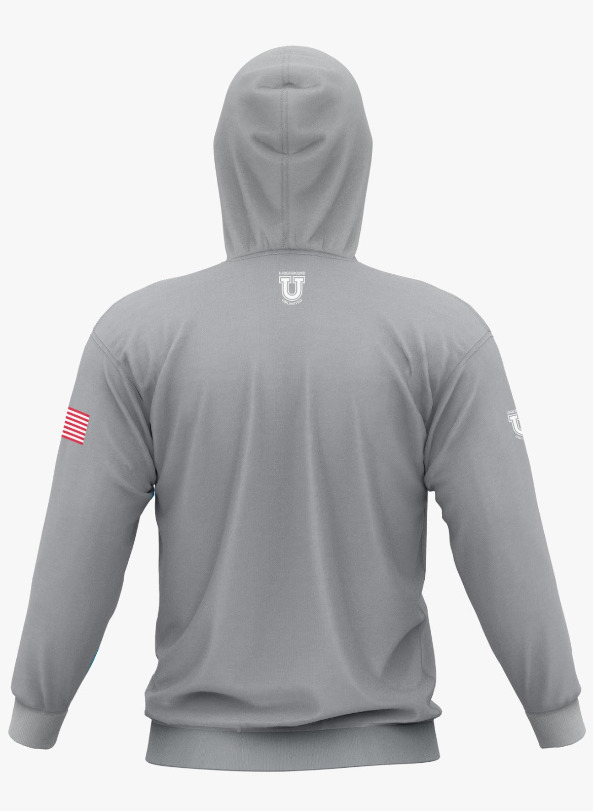 DE Stallions Performance Hoodie ~ Stallion Central Chest *Grey*