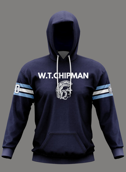 W.T. Chipman Performance Hoodie ~ Navy Chipman Spartan