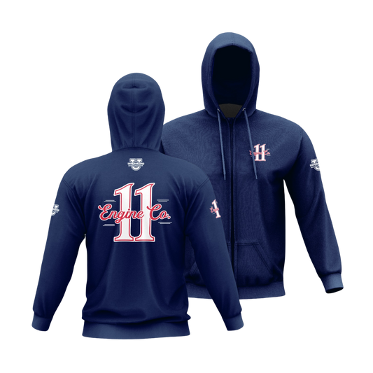 Orchard Beach Performance Full-Zip Hoodie ~ Old School FD (Navy)