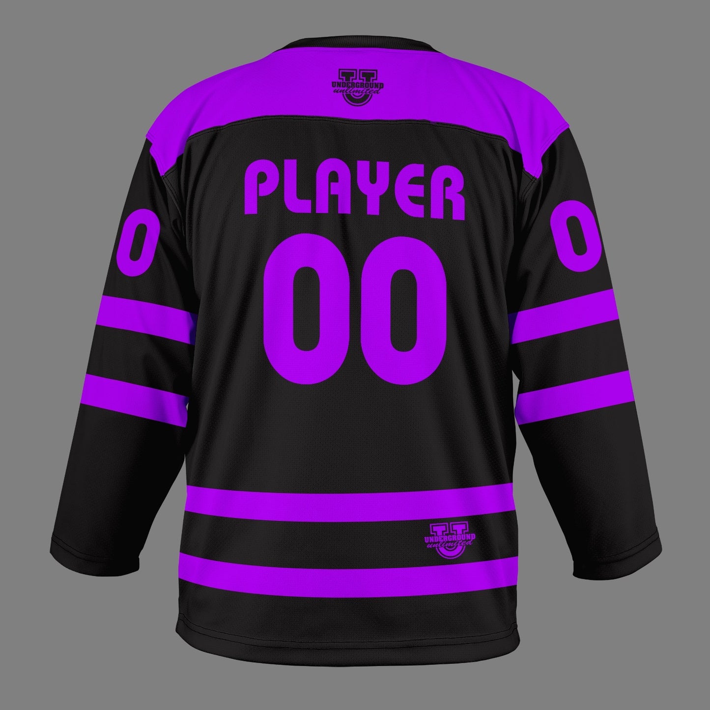 Underground Ice Hockey Game Day Jersey - Black High Flo Purple