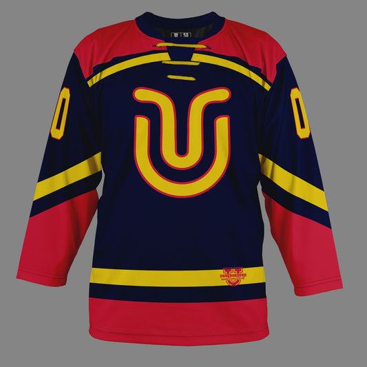 Underground Ice Hockey Game Day Jersey - Navy Red/Gold