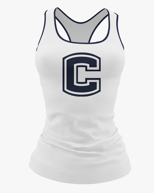 W.T. Chipman Dri Tech Women's Razorback ~ White C Central "Home of the Spartans"