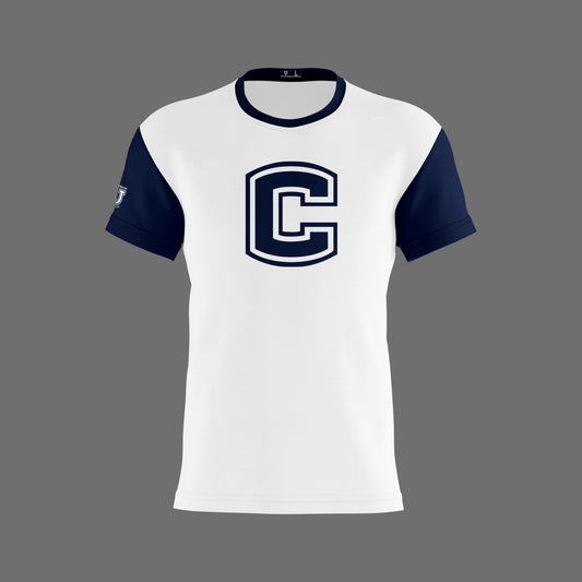 W.T. Chipman Dri Tech Shirt ~ White C Central "Home of the Spartans"