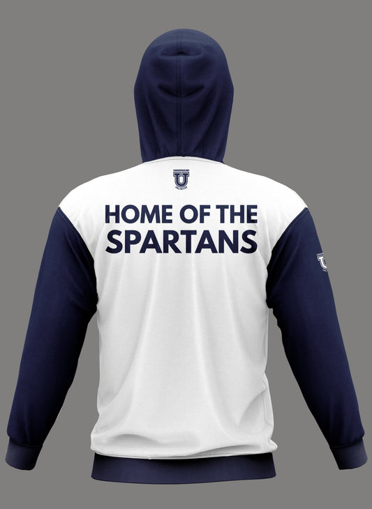 W.T. Chipman Performance Hoodie ~ White C Central "Home of the Spartans"