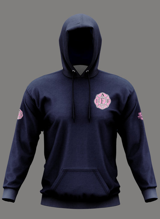 AAFD Performance Hoodie ~ Breast Cancer Awareness Navy Blue