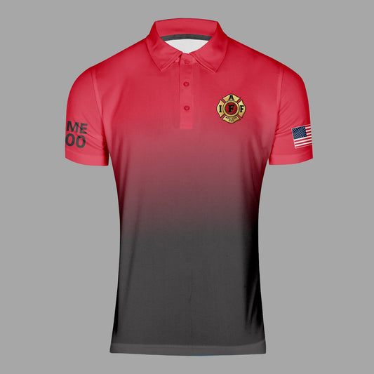 AAFD Dri Tech Polo Shirt ~ Red Black Ombre