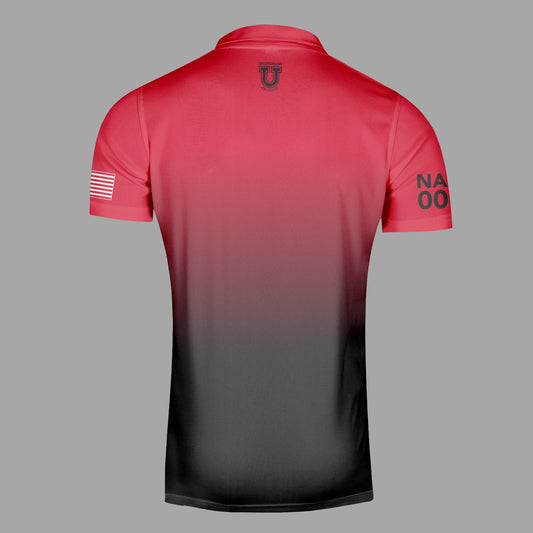 AAFD Dri Tech Polo Shirt ~ Red Black Ombre